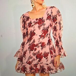 TALULAH take a chance Floral Pink and Red Women's Dress Xs